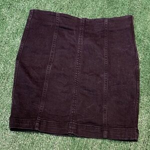 Classic Black Denim Skirt